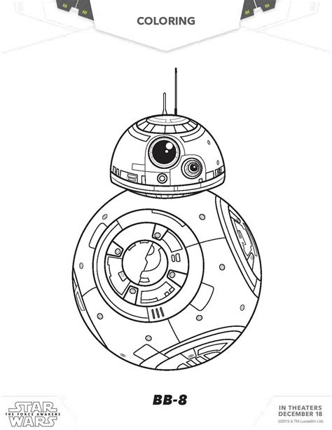 Bb8 r2d2 and c3po coloring page. Star Wars coloring pages, The force awakens coloring pages