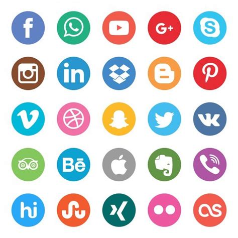 Iconos De Redes Sociales En Vector Png O Psd Recursos Web And Seo