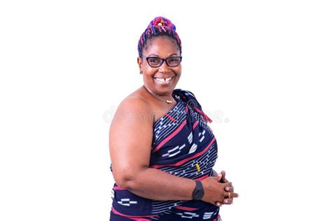 Beautiful African Mature Woman Smiling Stock Image Image Of Emotion Glasses 228731405