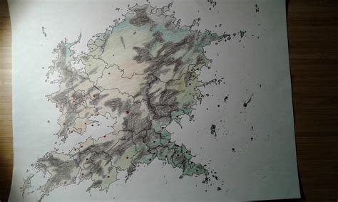 Hand Drawn Map Of Fictional Continent W Country Borders And Capitals