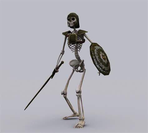 3d Model Skeleton Knight Game Ready Animated Model Vr Ar Low Poly