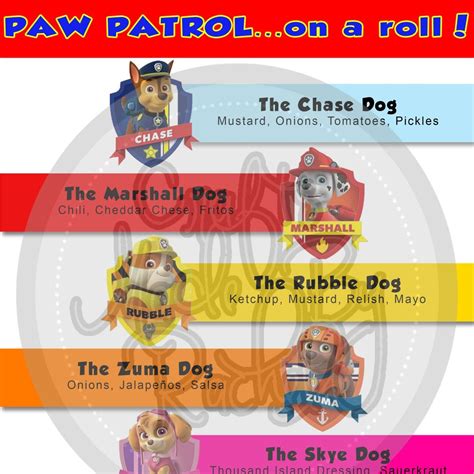 Just Added This Printable 8x10 Paw Patrol Hot Dog Bar Sign Skye Paw