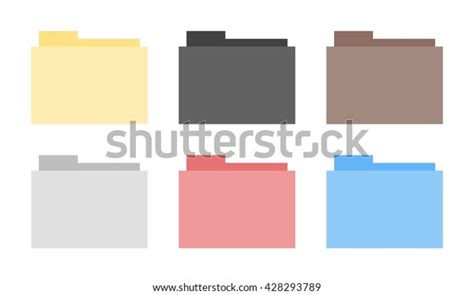 Colorful Folder Icons Set Isolated On Stock Vector Royalty Free 428293789