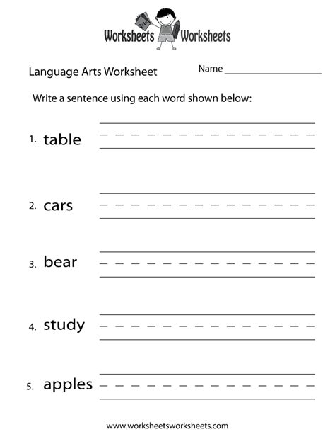 Free Printable Language Worksheets Printable Templates