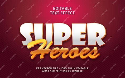 Premium Vector Super Heroes Text Effect