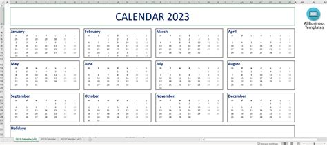 2023 Calendar Australia Excel