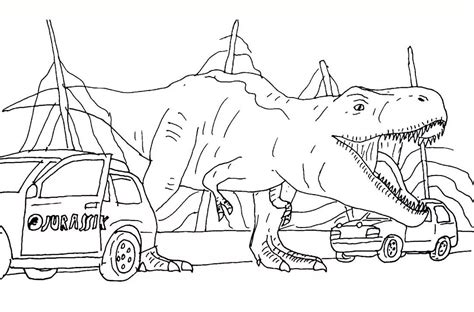 Kolorowanki Jurassic World Do Druku Dinosaurus Tyrannosaurus Rex