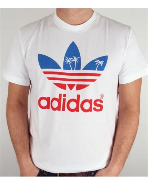 Adidas Originals Palm Trefoil T Shirt White Adidas Originals Palm Trefoil Tee