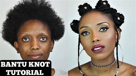 My 4c hair shrinks up quite a. How To Bantu Knot Tutorial With Extension On Short Natural ...