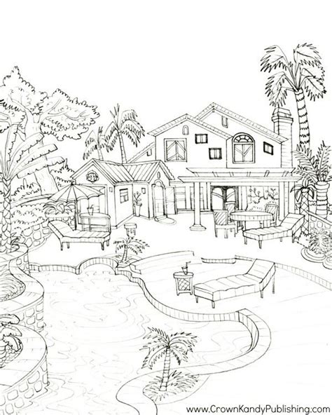 Beach House Coloring Coloring Pages
