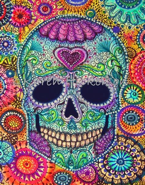 Pin By Breegamer On El Dia De Los Muertos Skull Art Print Sugar