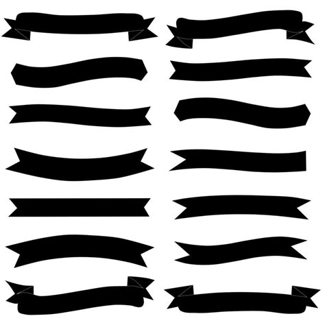 Sets Of Black Ribbons Icon 25916012 Vector Art At Vecteezy