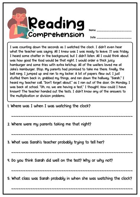 13 Short Story Reading Comprehension Worksheets Reading Comprehension