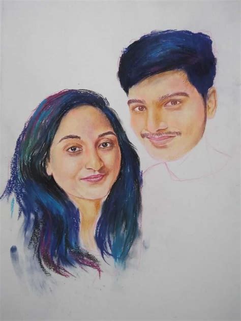 Couple Pastel Colour Portrait By Koushik Stoned Santa