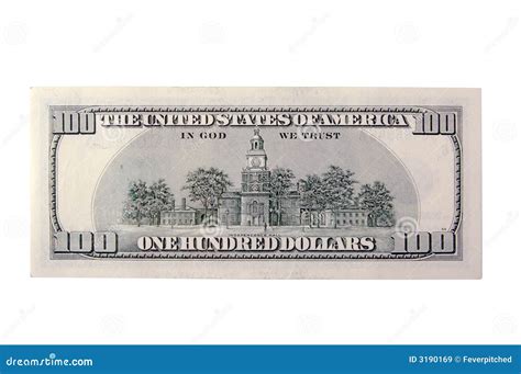 One Hundred Dollar Bill Back Royalty Free Stock Images Image 3190169