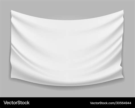 Blank White Fabric Flag Banner Royalty Free Vector Image