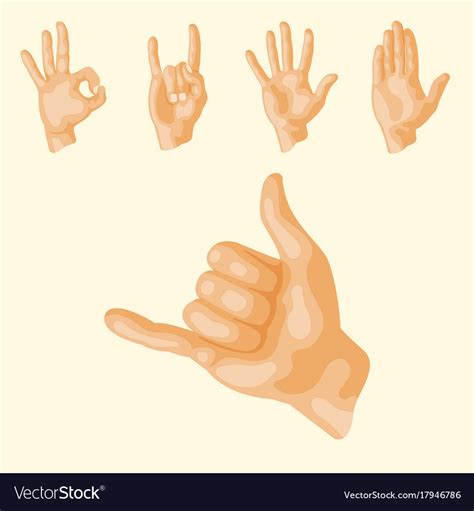 Hands Deaf Mute Different Gestures Human Arm Vector Image