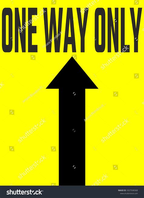 One Way Only Sign Yellow Background Stock Illustration 1837508368