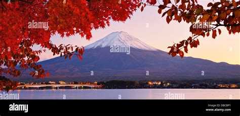 Mt Fuji With Fall Colors In Japan Stock Photo Alamy