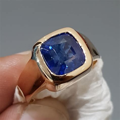 Top Quality Mens Royal Blue Sapphire Ring Gold Sapphire Ring Wedding