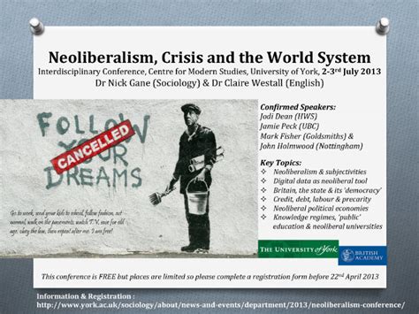 Neoliberalism Crisis And The World System Centre For Modern Studies