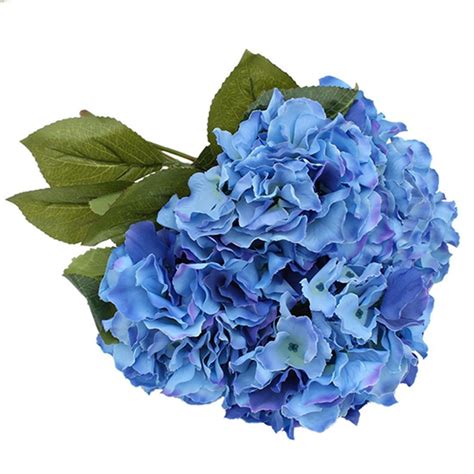 artificial silk hydrangea bouquet 5 fake flowers arrangement home