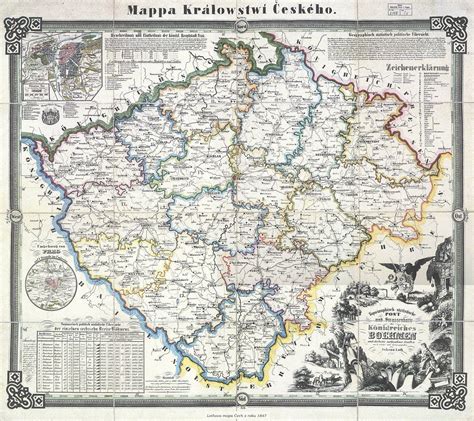 Administrative Division Of Bohemia In 1847 Kingdom Of Bohemia Ancient World Maps Map