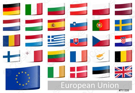 All Country Flags Of European Union Stock Vector Crushpixel