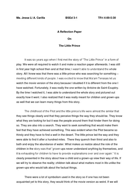 How to write a reflection paper: 009 Examples Of Self Reflection Essay Essays Introduction ...