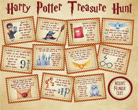 Harry Potter Treasure Hunt Harry Potter Scavenger Hunt Etsy In Harry Potter Theme Party
