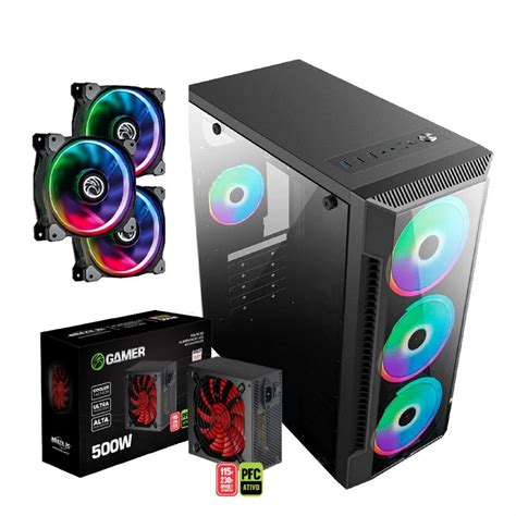 Gabinete Gamer BrazilPc C3147 Kit 3 Cooler KaBuM