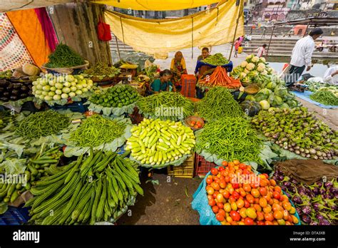 Vegetable Stall At The Weekly Vegetable Market Nasik Maharashtra