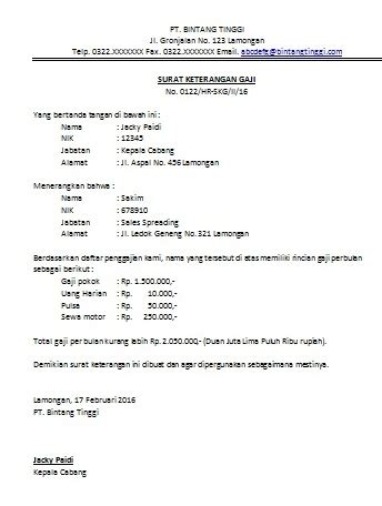 Jika kalian membutuhkan surat kenaikan jabatan dan gaji dalam bentuk word, link download sudah tersedia. Surat Keterangan Gaji Karyawan | Cara Buat Surat