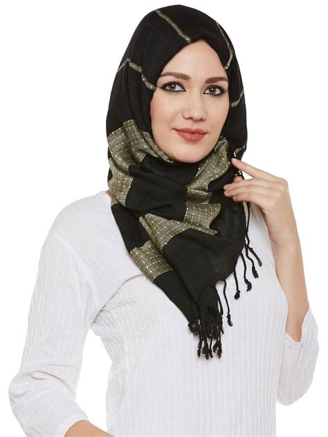 Black Viscose Islamic Hijab Head Scarf Momin Libas 2684994