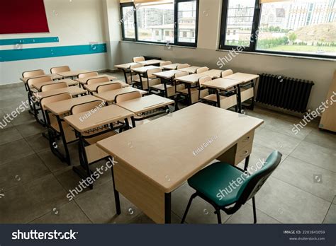 Classroom Background Without No Student Teacher Stock Photo 2201841059