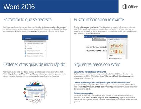 Guía De Inicio Rápido De Microsoft Word 2016