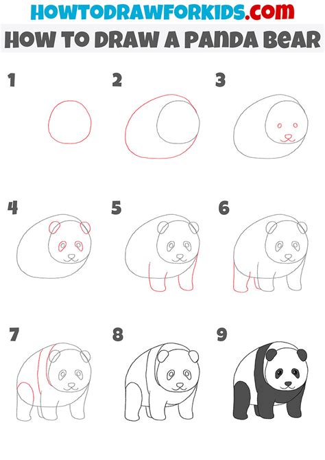 How To Draw A Panda Bear Easy Drawing Tutorial For Kids