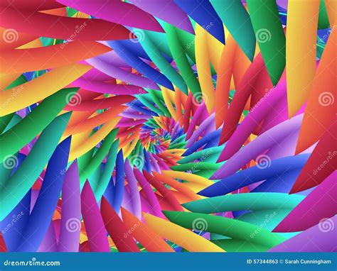 Digital Art Abstract Pastel Colored Rainbow Spiral Background Stock