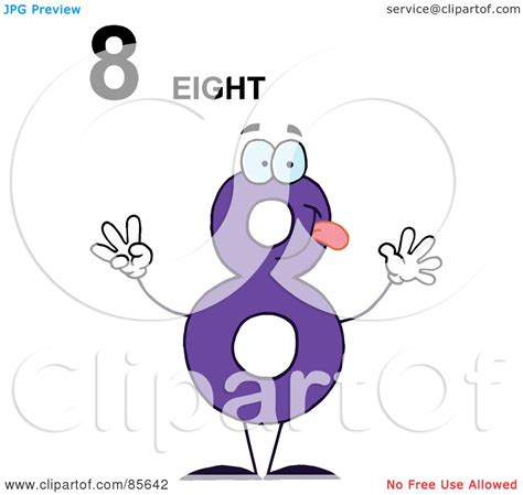 Royalty Free Rf Clipart Illustration Of A Friendly Purple Number 8
