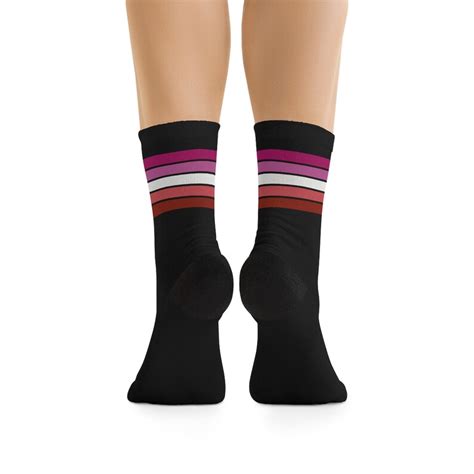 Lesbian Pride Socks Striped Lesbian Flag Socks Lesbian Gift Etsy