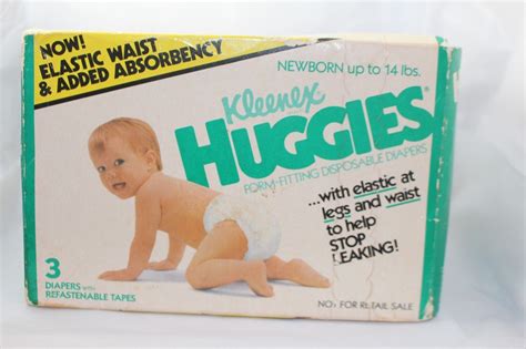 Rare Vintage Huggies Diapers New Born Nos Up To 14lbs 197883 Kleenex