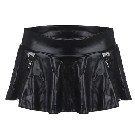 Fashion Women Lace Leather Mini Skirt Intimate Sexy Leather Etsy