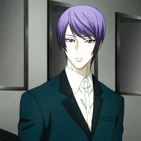 A Man With Purple Hair In A Suit