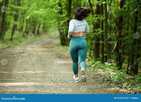 Plus Size Runner Woman In The Forest Stock Image Image Of Countryside Jogger 219275761