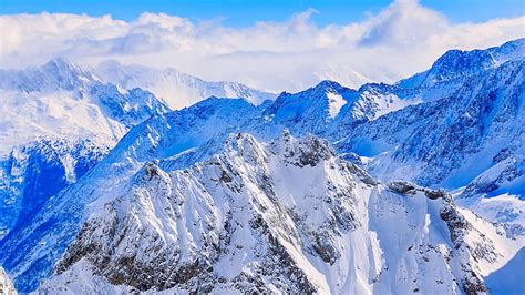 Hd Wallpaper Titlis Mountain Range Winter Sky Massif Snow Ridge