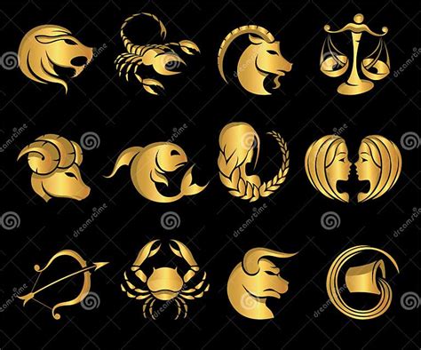 All Zodiac Signs Together In The Astrology Vector Stock Vector