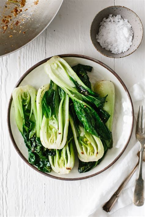 downshiftology stir fry bok choy with garlic and ginger