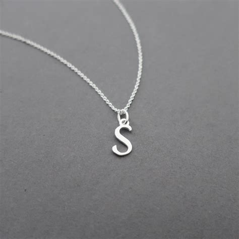Initial Necklace Sterling Silver Initial Necklace Etsy Uk