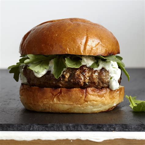 Lamb Burgers With Tzatziki And Arugula Lamb Burgers Lamb Burger