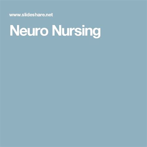 Neuro Nursing Nurse Neuro Lectures Notes